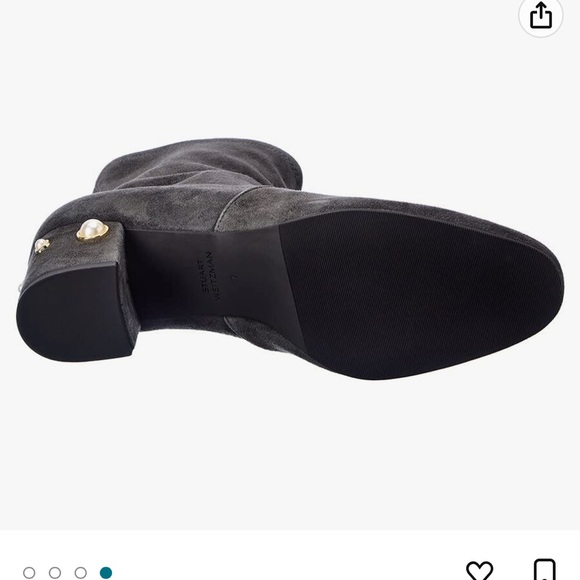 Stuart Weitzman Siggy 60 Pearl Suede Bootie size 10, slate grey - Picture 2 of 9